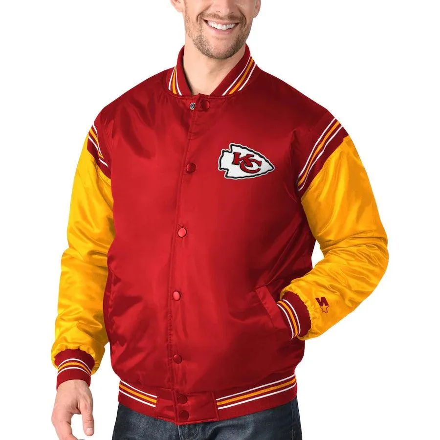 Kansas City Chiefs Starter Enforcer Satin Varsity Jacket