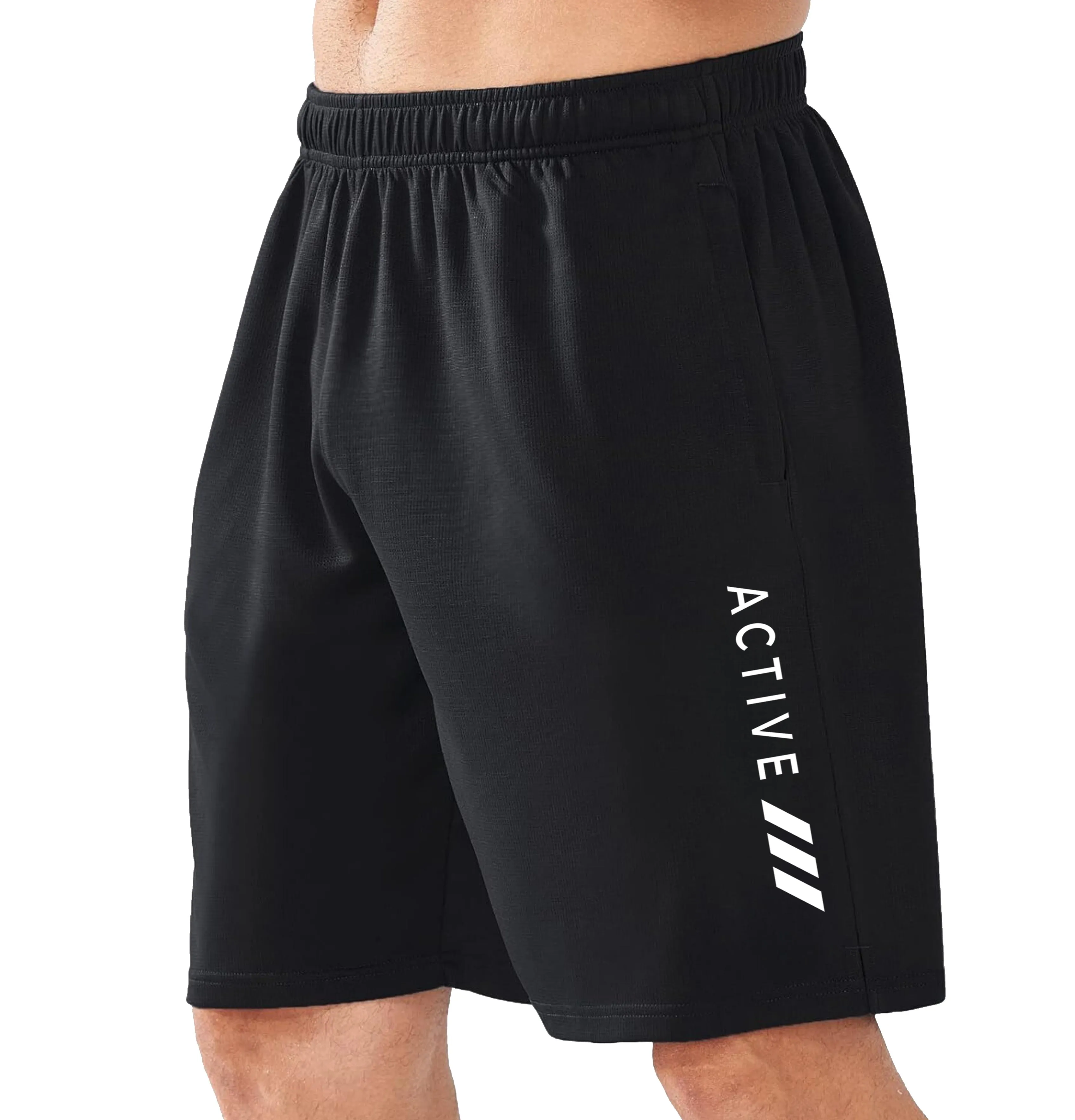 Kart Black Men's Active Wear Lycra Polyester Shorts | Active