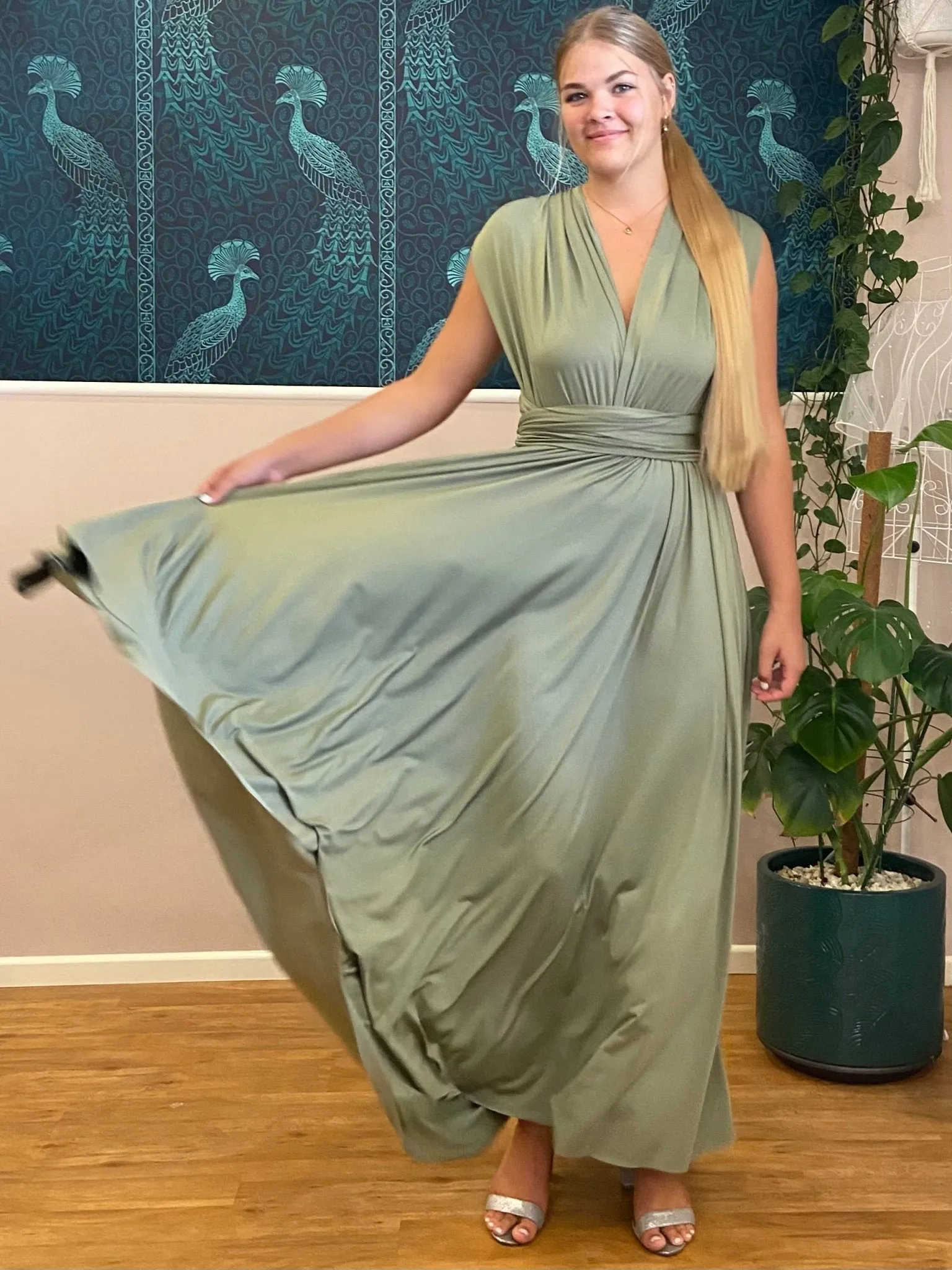 Khaki Convertible Infinity bridesmaid dress Express NZ wide