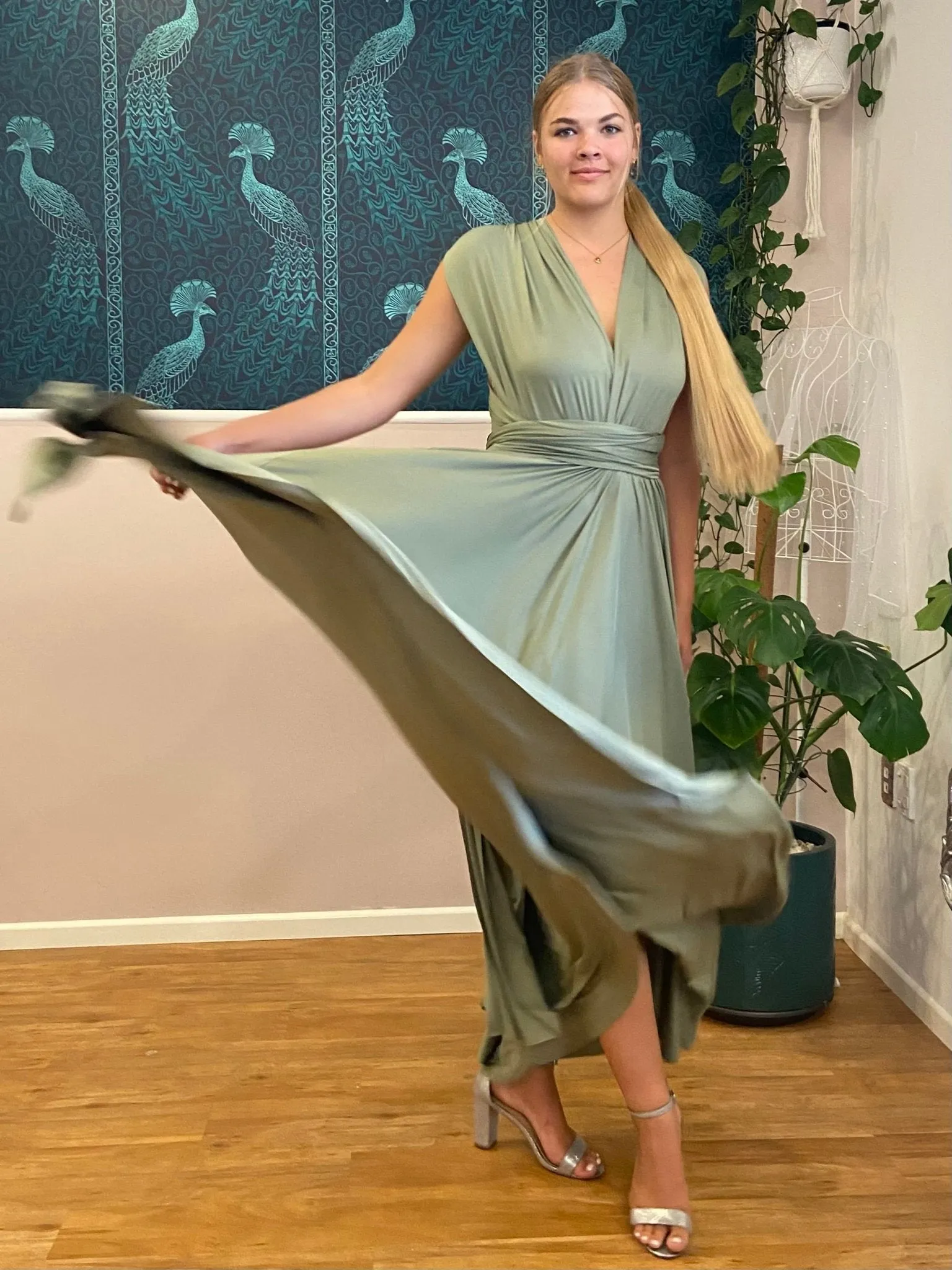 Khaki Convertible Infinity bridesmaid dress Express NZ wide