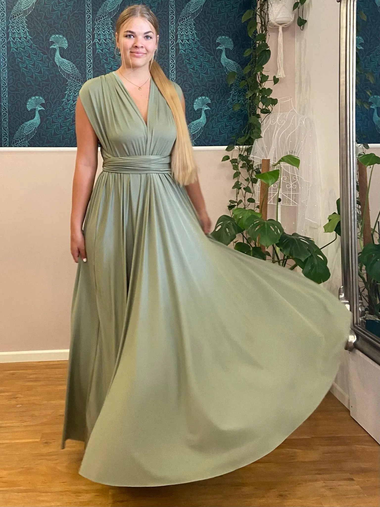 Khaki Convertible Infinity bridesmaid dress Express NZ wide