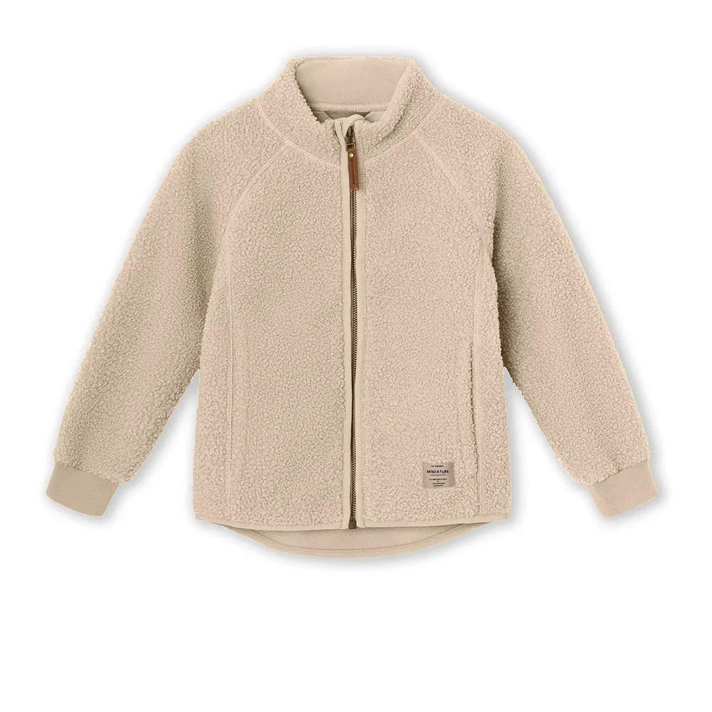 Khaki Embroidery Logo Zip Jacket
