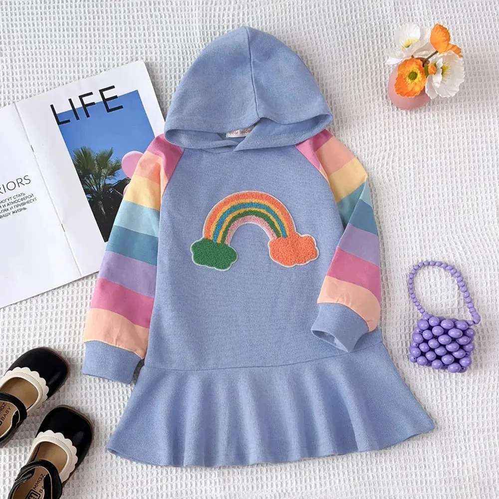 Kids Rainbow Colorful Pattern Dresses