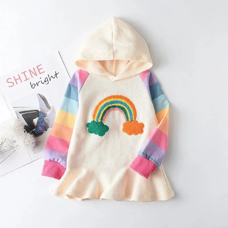 Kids Rainbow Colorful Pattern Dresses