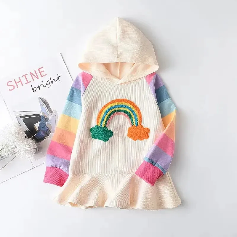 Kids Rainbow Colorful Pattern Dresses