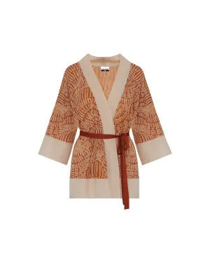knit jacquard kimono