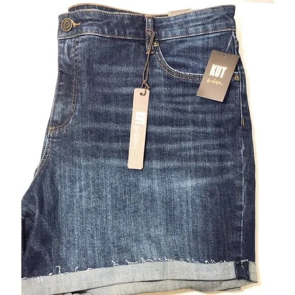 Kut From The Kloth Womens High Rise Boyfriend Jean Shorts Plus Sz 24W NWT