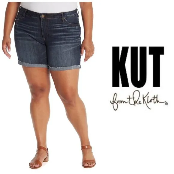 Kut From The Kloth Womens High Rise Boyfriend Jean Shorts Plus Sz 24W NWT