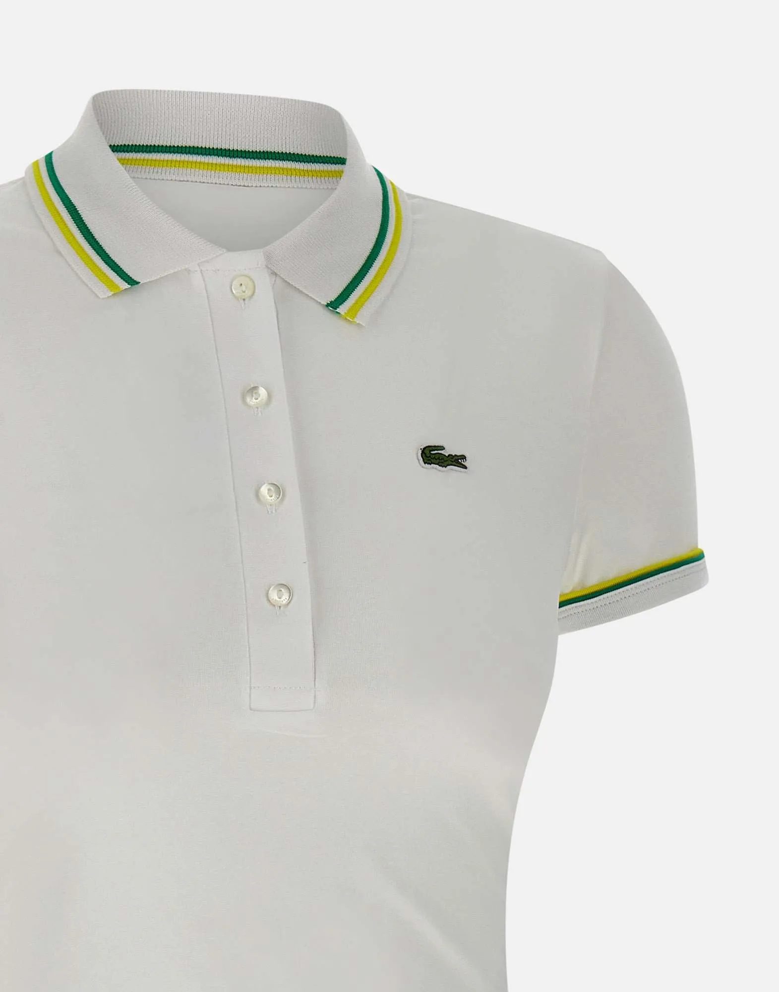 Lacoste stretch bomullspolo i vitt