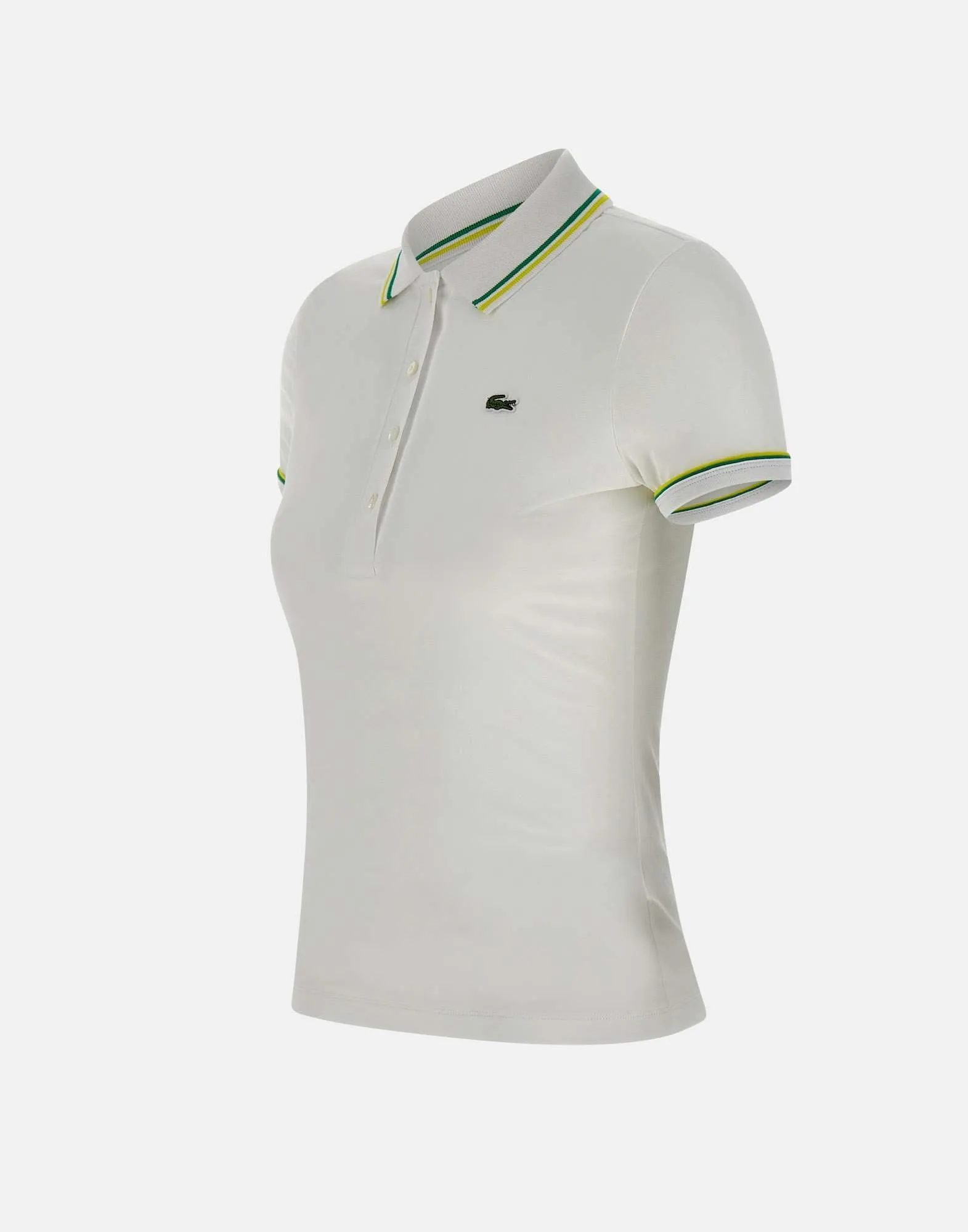 Lacoste stretch bomullspolo i vitt
