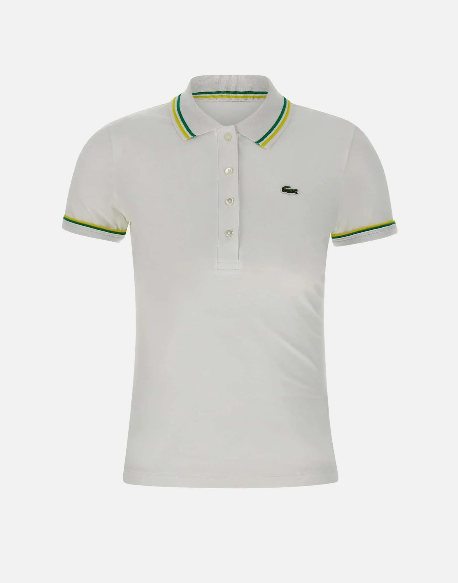 Lacoste stretch bomullspolo i vitt