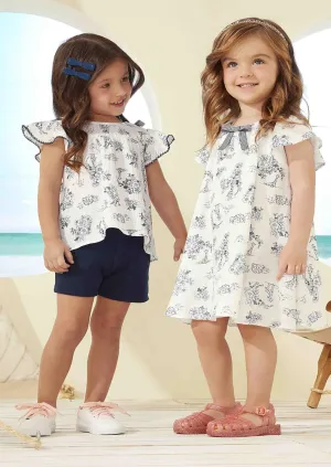 Lainey Navy Blouse and Shorts Set
