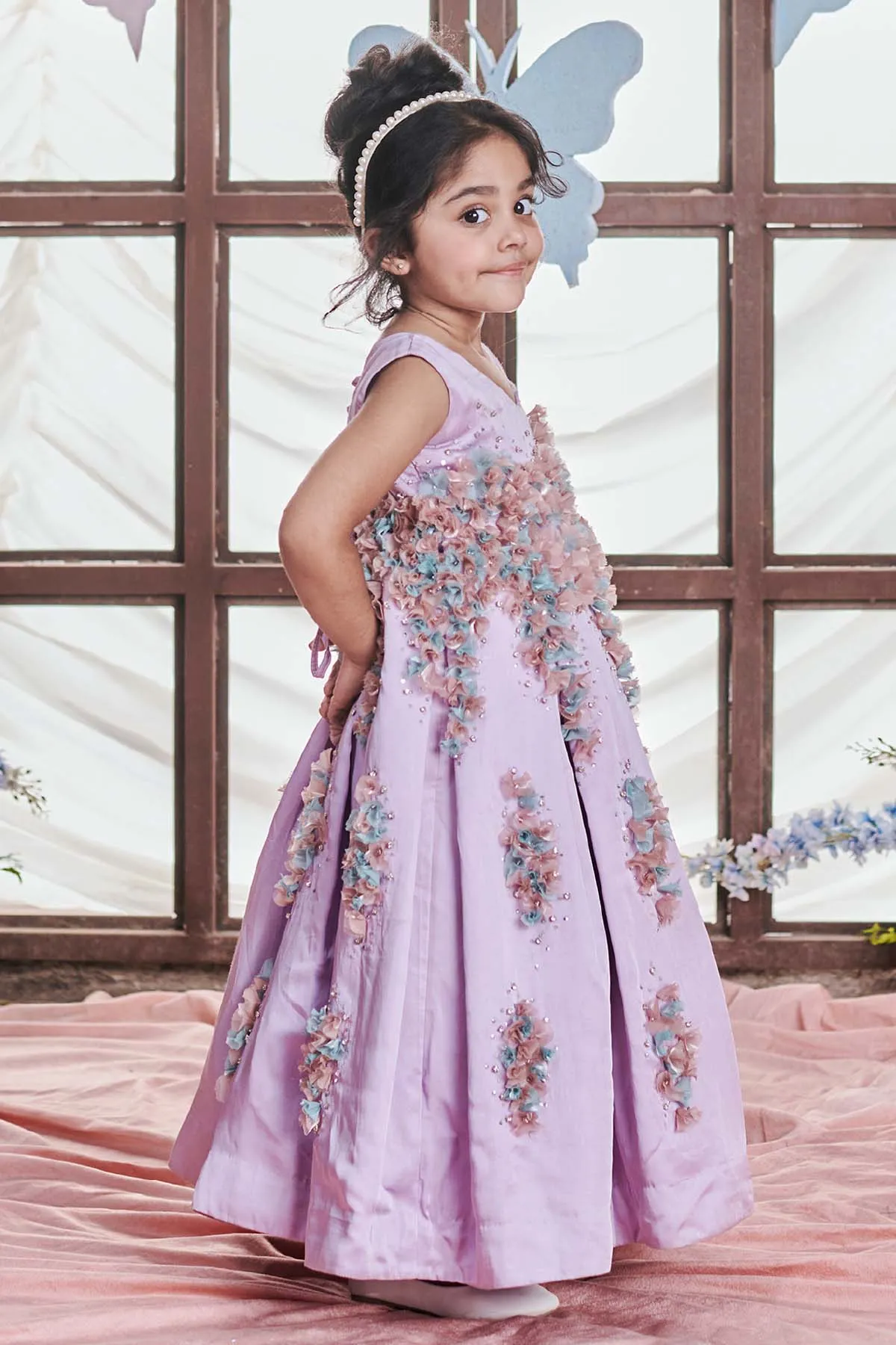 Lavender Box Pleat Gown