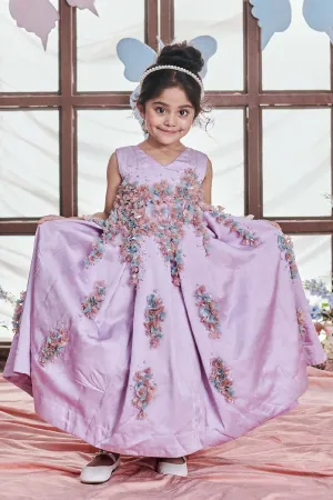 Lavender Box Pleat Gown