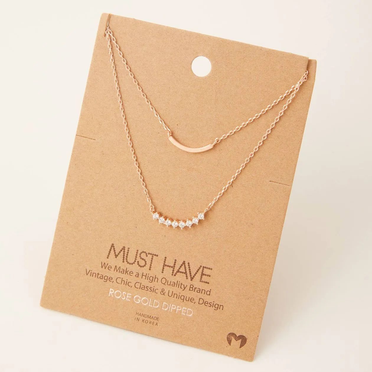 layered curved bar necklace