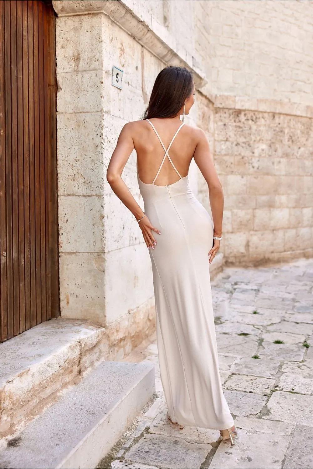 Layered Neckline Maxi Dress
