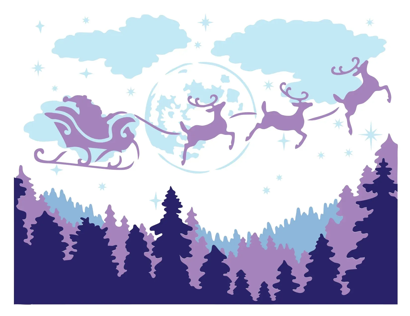 Layered Santa Moon A6 Layered Stencil TCW6045