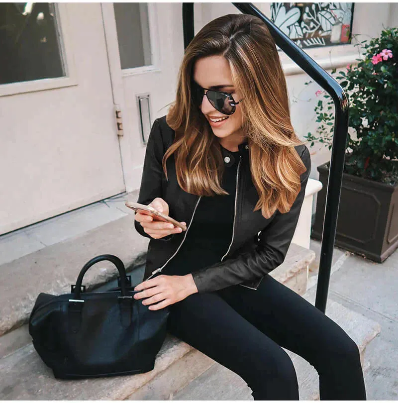 Lema – Stylish colored leather jacket