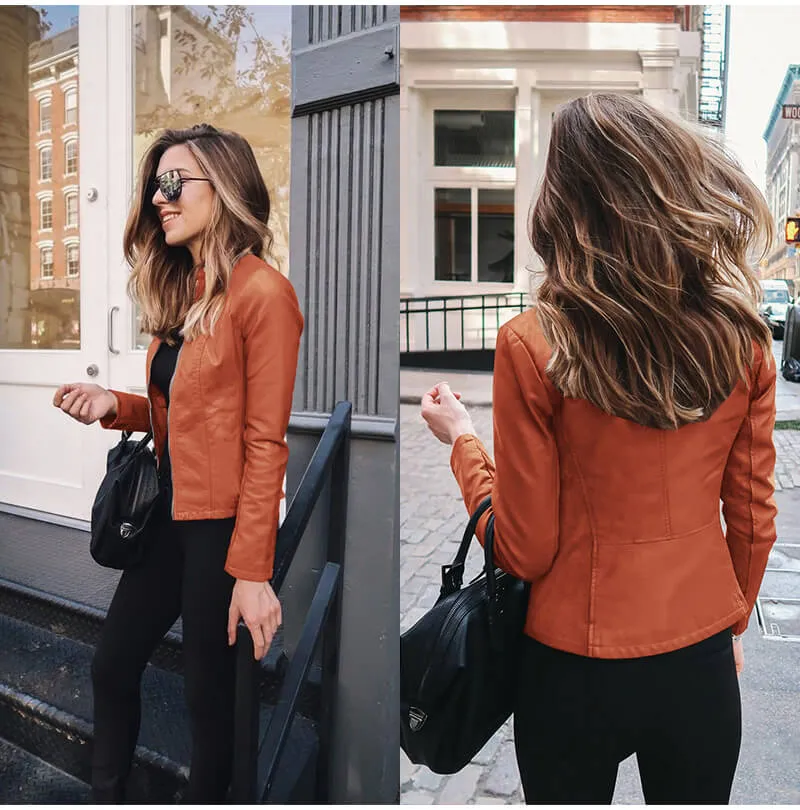 Lema – Stylish colored leather jacket