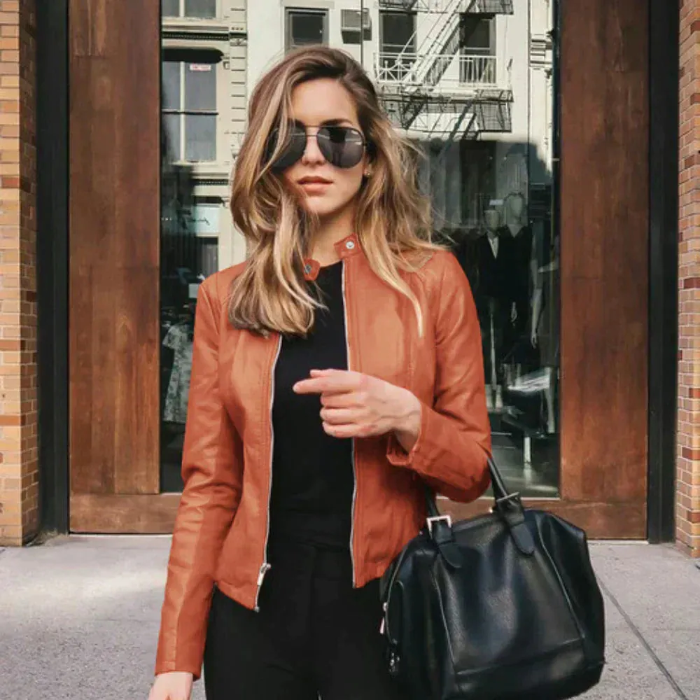 Lema – Stylish colored leather jacket