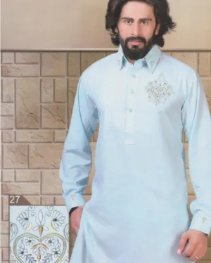 Light Blue Traditional Afghan Men's Dress