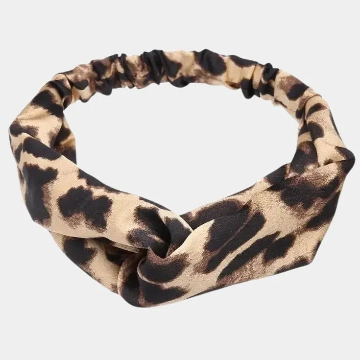 Light orange leopard headband