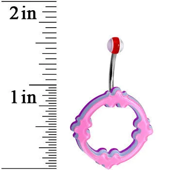 Light Pink Blue Purple Acrylic Multi-Layered Celtic Belly Ring