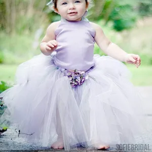 Light Purple Satin Tulle Pixie Tutu dresses, Lovely Cheap Flower Girl Dresses,  FG017