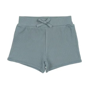 Lil Legs Ribbed Track Shorts - Ocean