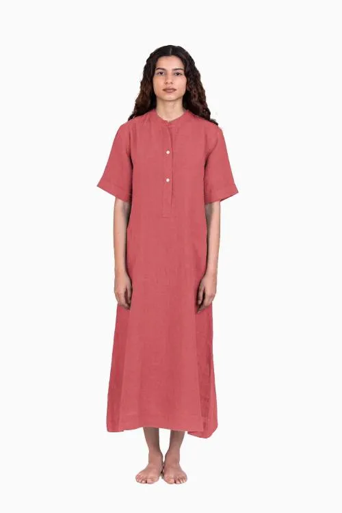 Linen Yuri Dress-Petal Pink