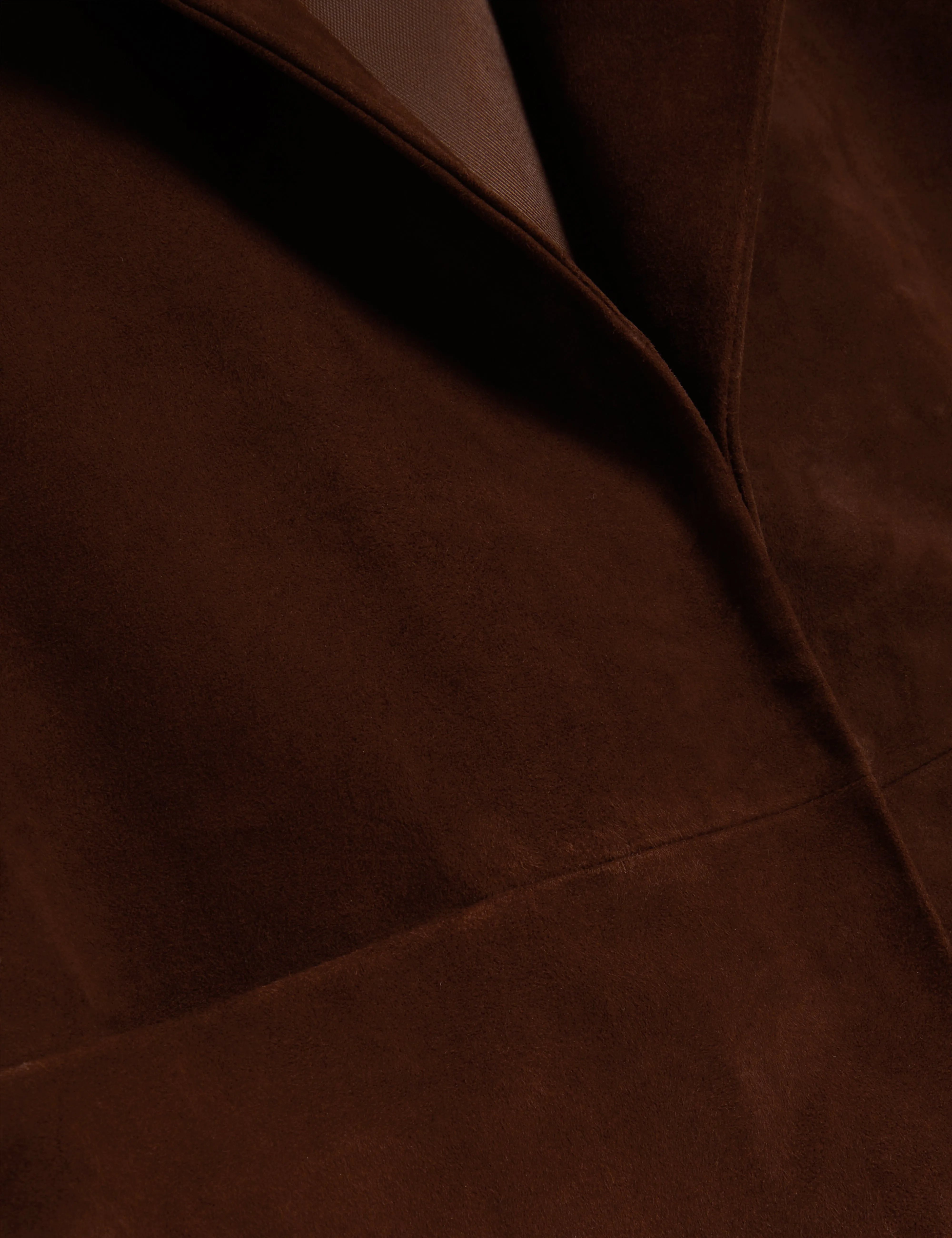 Lisanth Short Sleeve Suede Open Front Jacket Dk-Brown