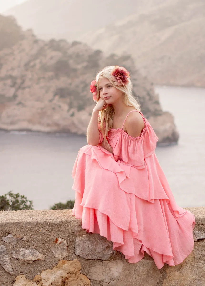 Litta Dress in Coral
