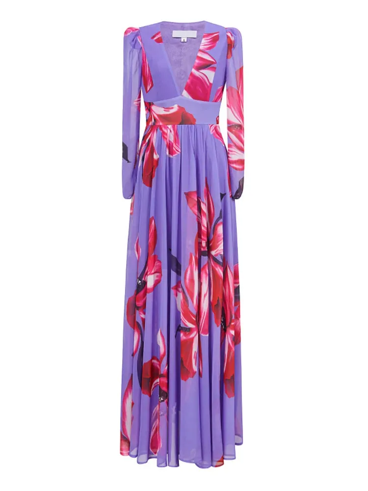 Lizzie V Neck Long Sleeve Holiday Party High Waist Slim Dress