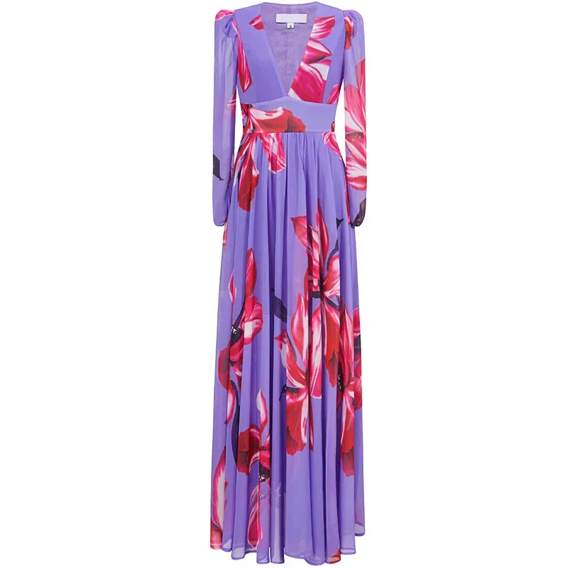 Lizzie V Neck Long Sleeve Holiday Party High Waist Slim Dress