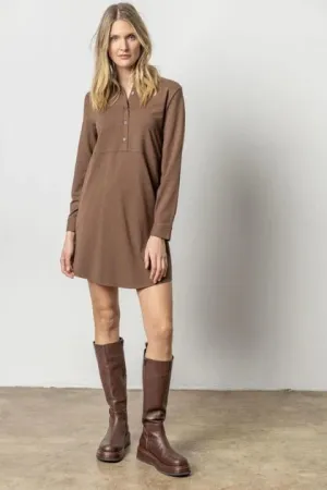 LONG SLEEVE SEAMED SHIRTDRESS