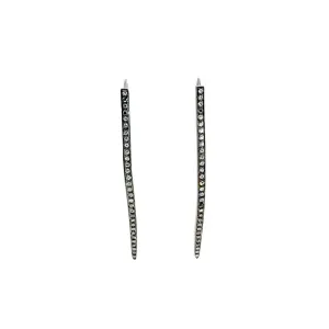 Long Spike Diamond Silver Earrings