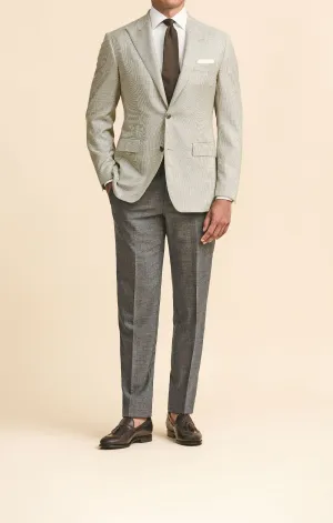 Loro Piana AUSTRALIS Taupe S150 Wool with Ivory Micro Design