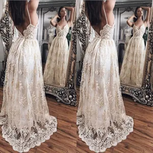 Loverly Lace Princess Backless Evening Gowns,Prom Dresses,Party Dresses,PDY0343