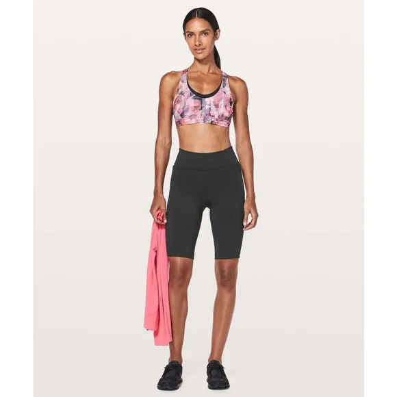 Lululemon On Pace Short 10&quot; Black Nulux High Waisted Sz 8