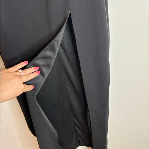 Lulus Classic Allure Black Off-the-Shoulder Long Sleeve Maxi Dress Size Medium