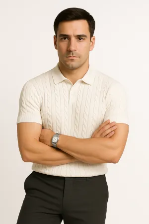 LumiNovi | The Lasso Patterned Polo Shirt