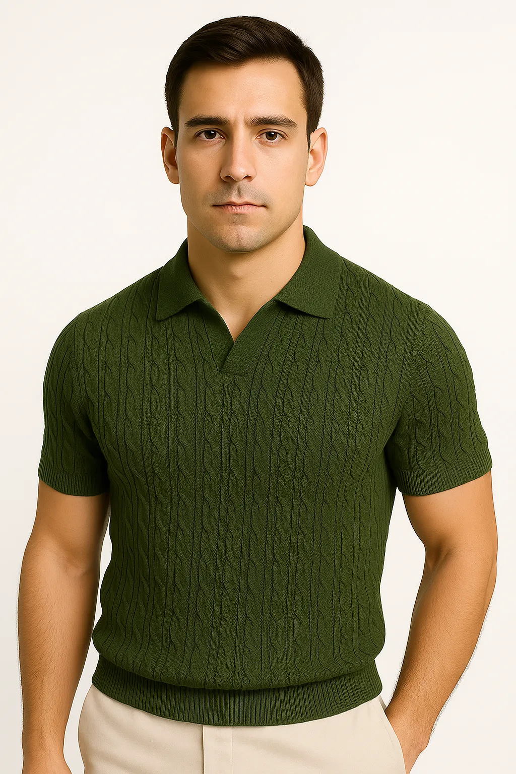 LumiNovi | The Lasso Patterned Polo Shirt