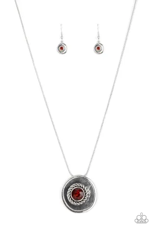 Make Me a MEDALLION-aire - Brown Necklace