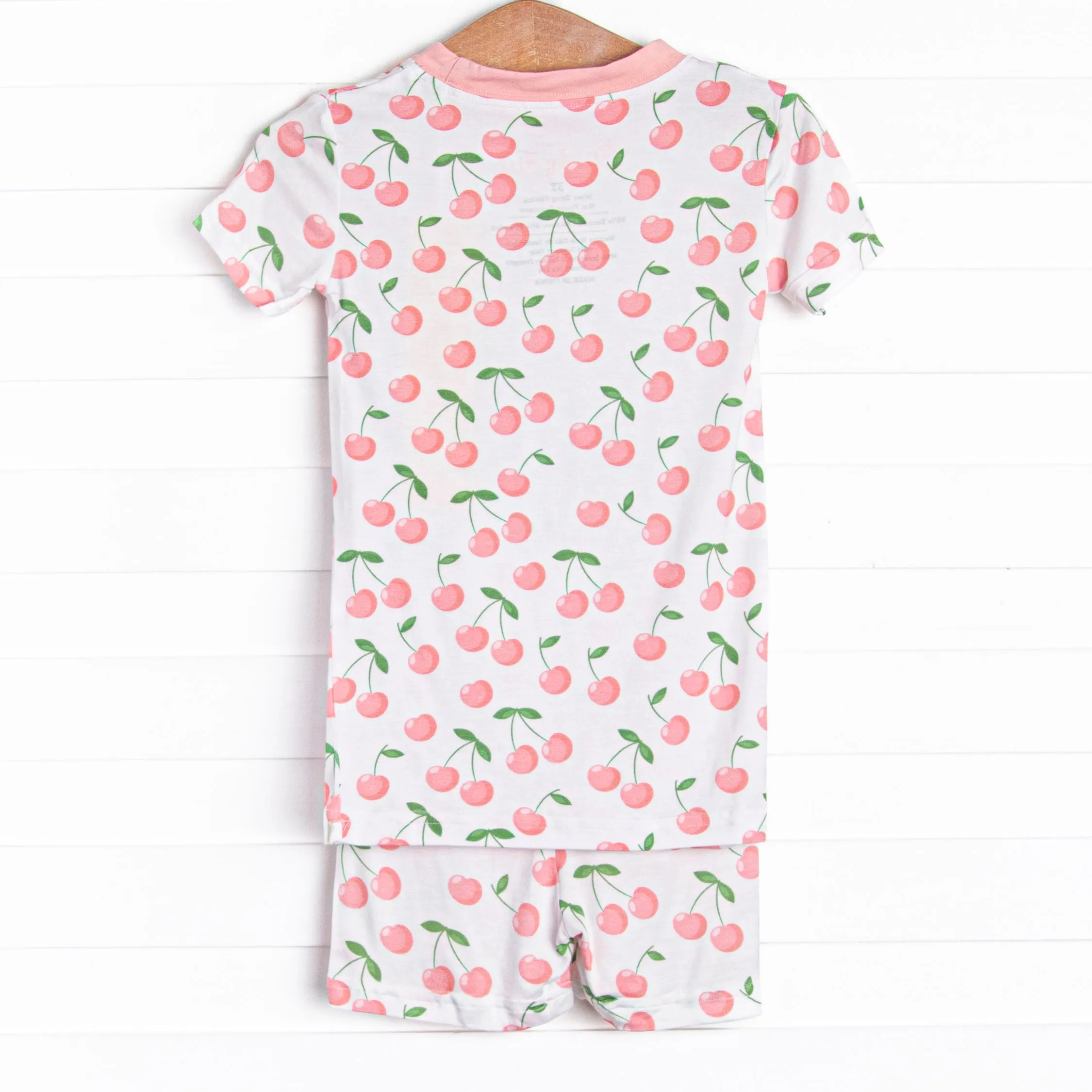 Maraschino Memories Bamboo Pajama Short Set, Pink