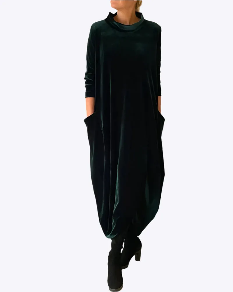 Margo - Soft Velvet with Pockets and Necklace Woman's Dress