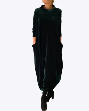 Margo - Soft Velvet with Pockets and Necklace Woman's Dress