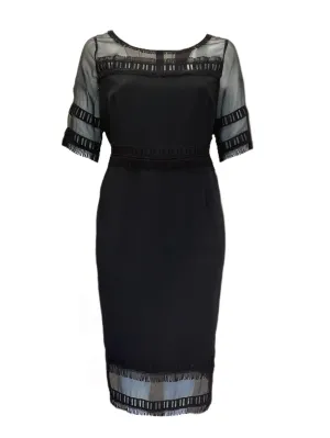 Marina Rinaldi Women's Black Diabase Sheath Dress NWT