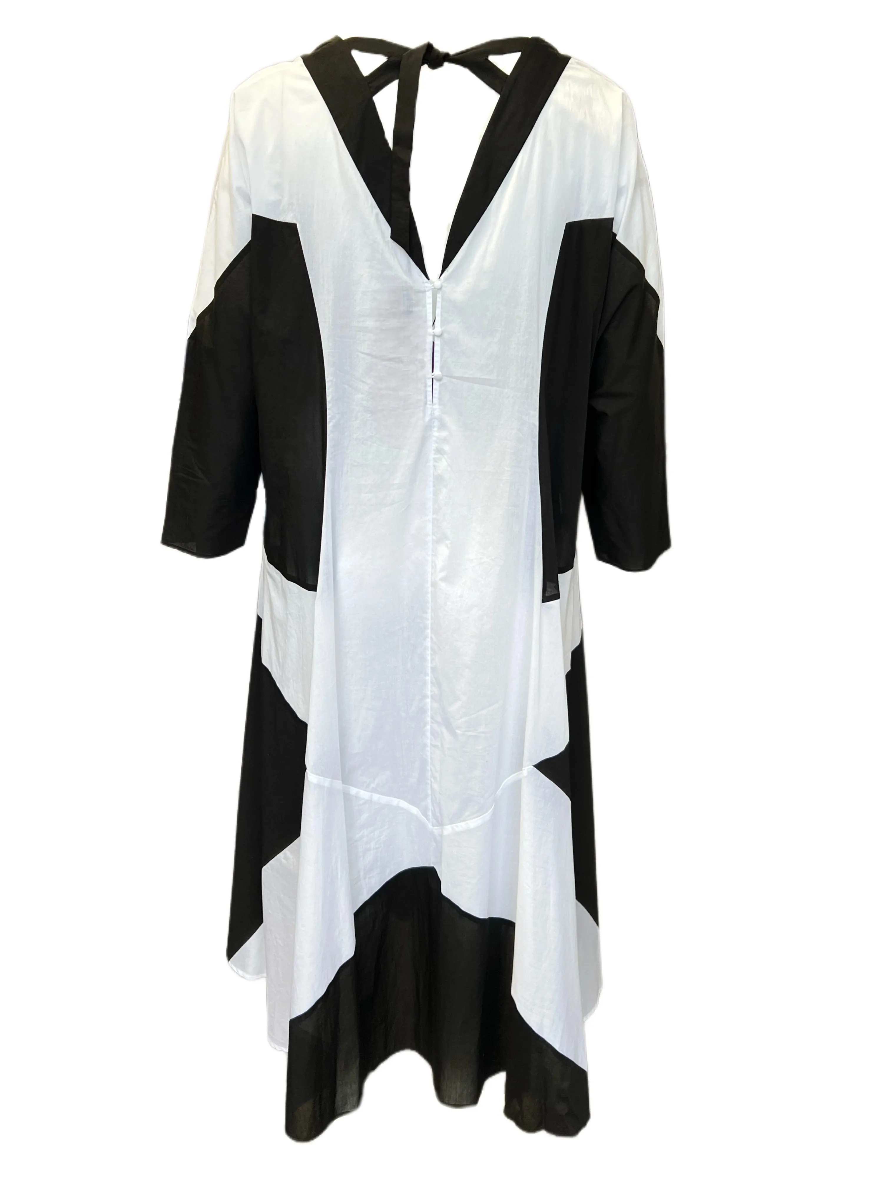 Marina Rinaldi Women's Nero Detroit Cotton Maxi Dress NWT