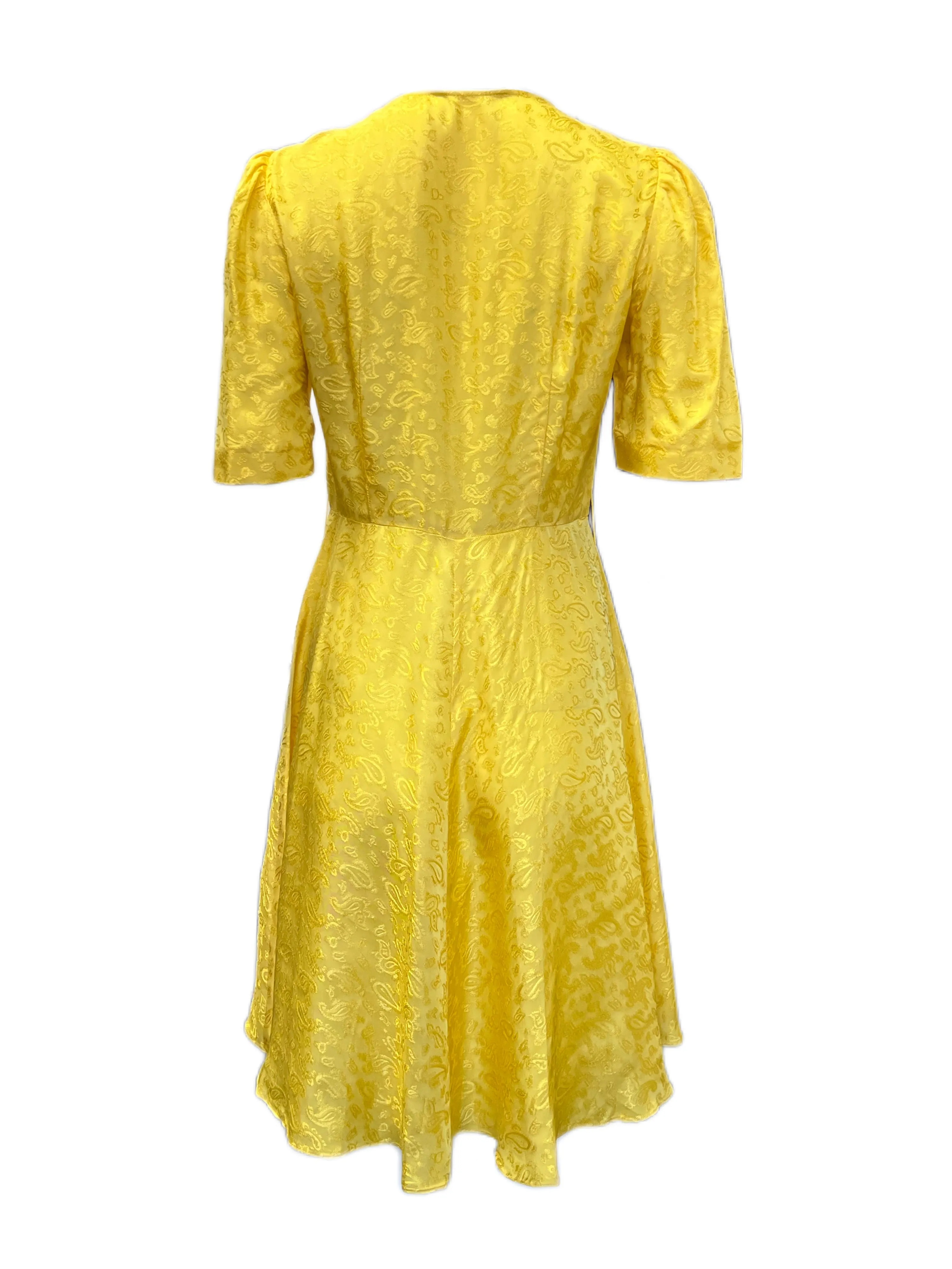 Max Mara Women's Gold Fatto Viscose A Line Dress Size 8 NWT