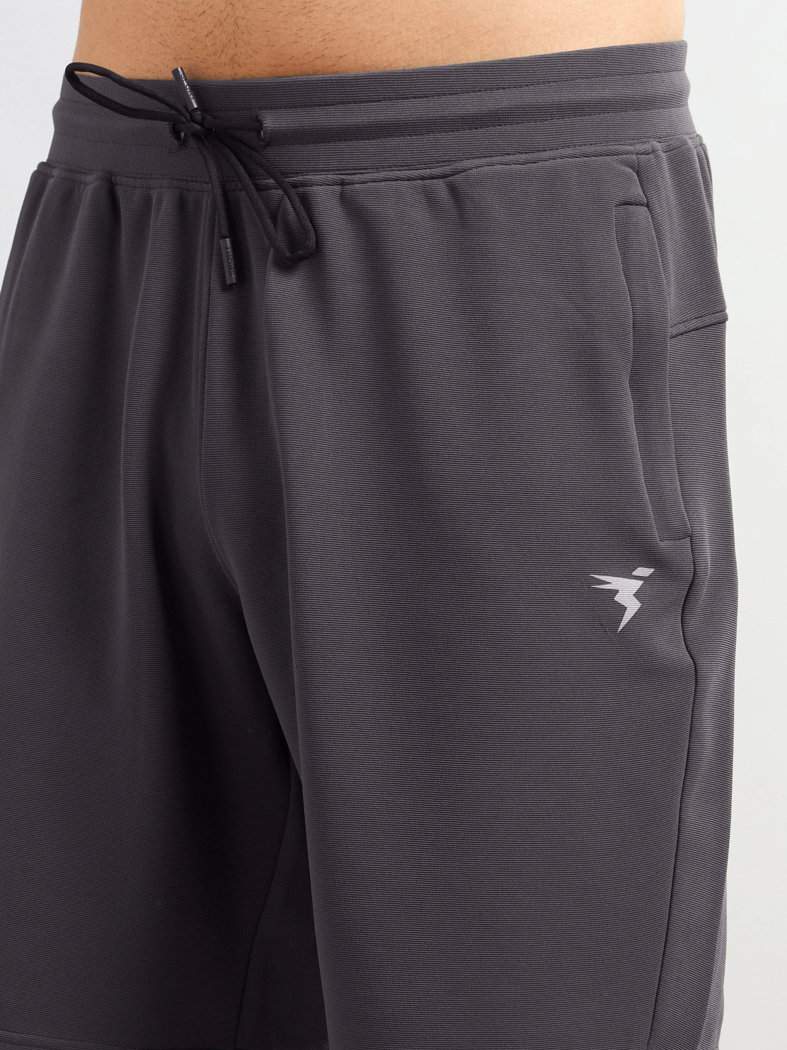 Men Solid Slim Fit Sports Shorts with TS FLEXI
